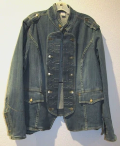 Abrigo Chaqueta de Jean Caslon Elegante Azul Mujer Doble Pecho Talla 18W - Imagen 1 de 9
