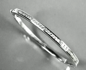 3Ct Round Cut Lab Created Diamond Women's Bangle Bracelet 925 Sterling Silver - Picture 1 of 1