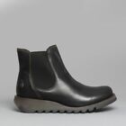 Fly London Ladies Salv Black Leather Boots Shoes