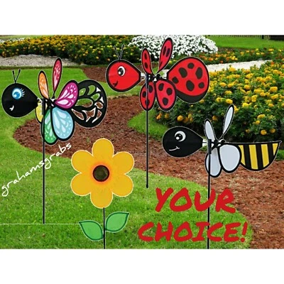 BUMBLE BEE, MARIPOSA, LADY BUG, GIRASOL BABY BUG WIND SPINNER. ¡TU ELECCIÓN! Foto 1 de 4