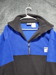 VTG Jerzees Worldclass Mens XL 1/4 Zip Fleece Pullover Blue Black 90s Y2K Ski - Picture 1 of 10