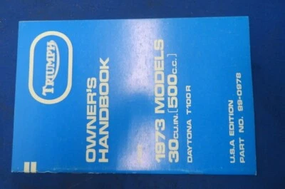 Triumph T100R 1973 manual del propietario # 99-0978 nuevo en stock bonito Daytona, edición de EE. UU. Foto 1 de 4