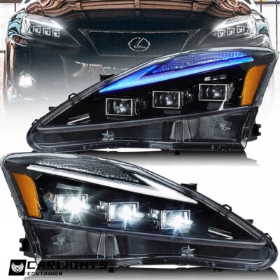 LED Projector Headlights Blue DRL For Lexus IS250 350 IS-F 2006-13 Front Lights - Image 1 of 4