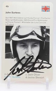 F1, JOHN SURTEES FORMULA 1 WORLD CHAMPION SIGNED VINTAGE TRADING CARD - Picture 1 of 2