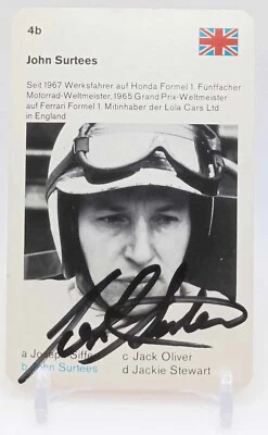 F1, JOHN SURTEES FORMULA 1 WORLD CHAMPION SIGNED VINTAGE TRADING CARD - Image 1 of 2