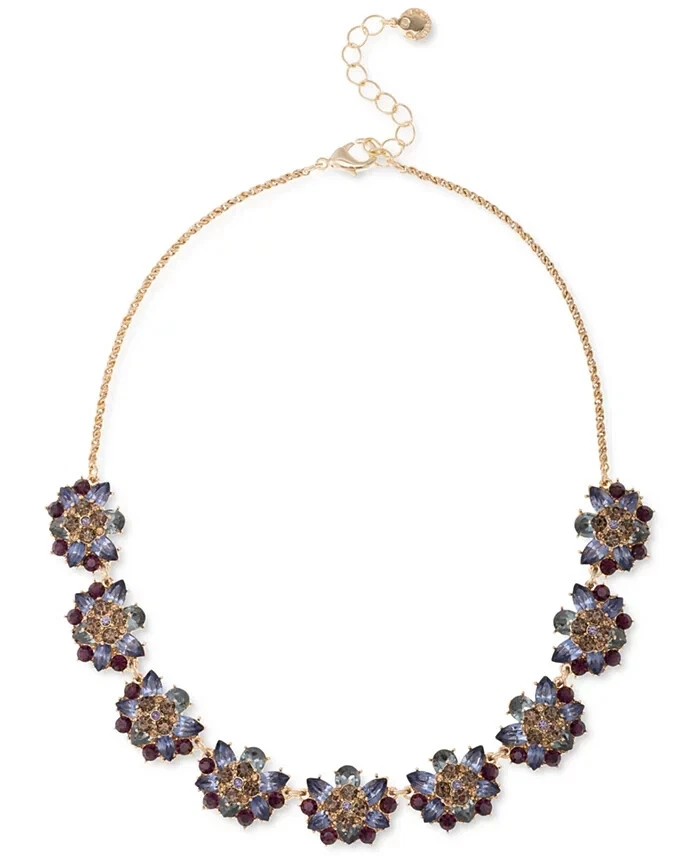 Collar llamativo con racimo de piedras mixtas multicolor tono dorado CHARTER CLUB, 17" Foto 1 de 1