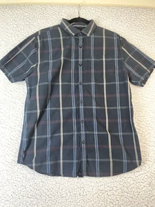 Billabong Shirt Men's L Short Sleeve Button Up Cotton Plaid Surf Casual Skate - Picture 1 of 8