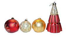 Vintage Mixed Lot of 4 Christmas Ornaments  #i