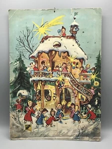 Original Alter Adventskalender Printed Germany Glimmer Papier Pappe Weihnachten - Bild 1 von 7