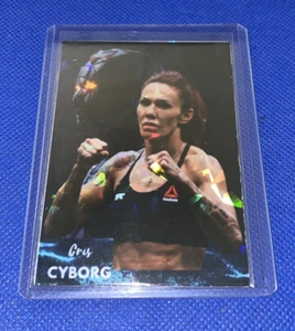 Cris Cyborg Justino Custom Holo Foil Refractor Card UFC Bellator MMA Prizm Style - Picture 1 of 5