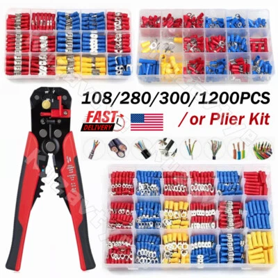 300/1200PCS Car Wire Assorted Insulated Electrical Terminal Connectors Crimp Kit - Image 1 of 4