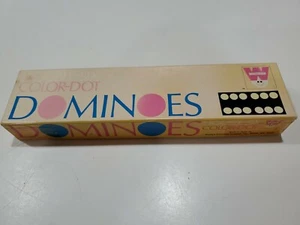Vintage Whitman Double-Six Dominoes-coloredComplete(28 Pieces) in Color-Dot box. - Picture 1 of 2