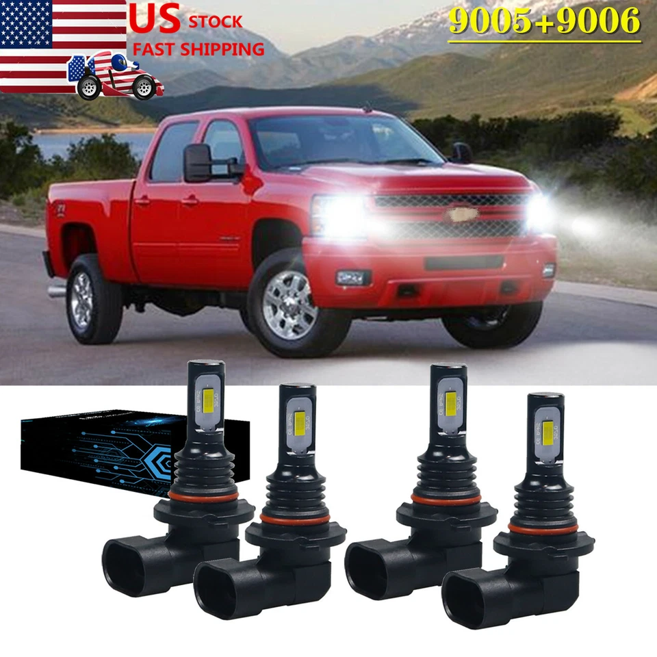 Factory Fit LED Headlight Bulb for GMC Sonoma High & Low Beam 1994-2004 Set of 4 - Image 1 of 4