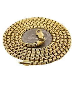 Mens 14k Solid Yellow Gold Bullet Link Chain Necklace 2.9 MM, 26" 32.6 grams - Picture 1 of 5