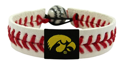 IOWA HAWKEYES CWS NCAA BASEBALL BRACELET LEATHER NEW Cover