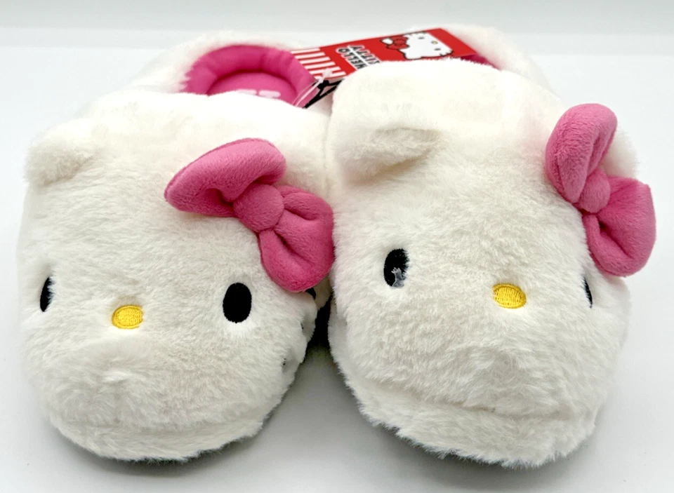 Hello Kitty Slippers Women's 9/10 White Pink Clog Runs Small Size Up Sanrio