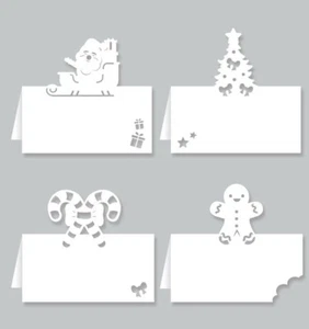 Lot Of 8 Place Cards Christmas (2X4 Models) 220G/M2 - Picture 1 of 2