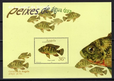 Angola 2001 fishes marine life souvenir sheet MNH Cover