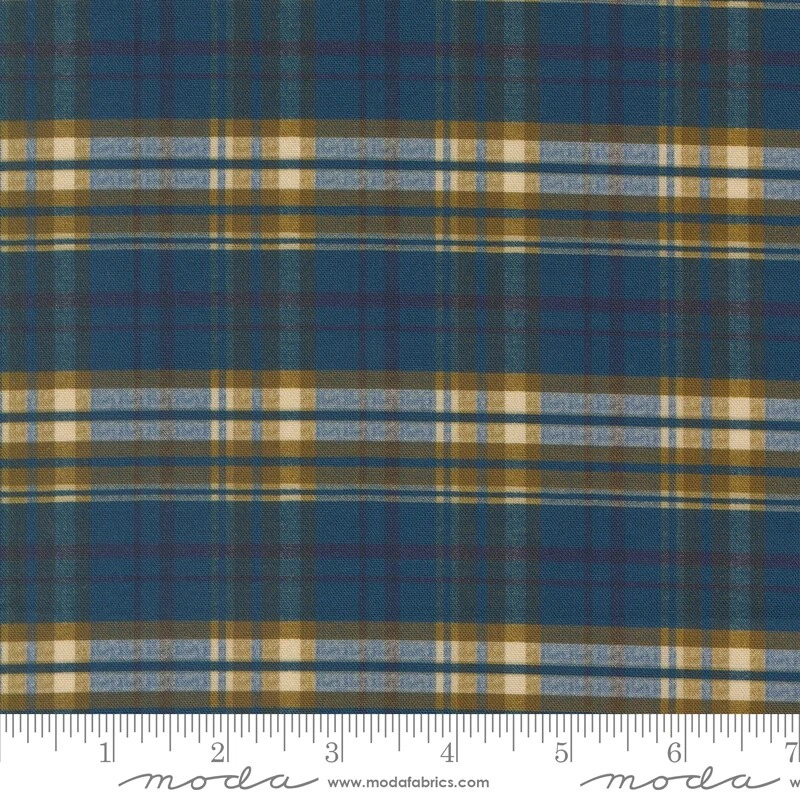 Lydias Lace Checks and Plaids Indigo by Betsy Chutchian for Moda 1/2 Yard - Image 1 of 1
