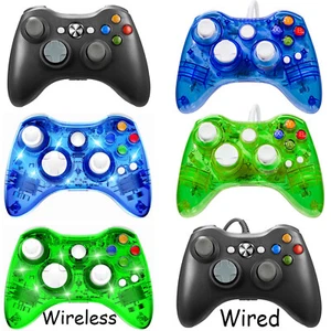Joystick controller wireless cablato Xbox 360 per PC Microsoft Xbox 360 Win 7 8 10 - Foto 1 di 76
