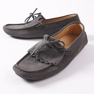 NIB $950 KITON Gray Calf Suede Kilt Driving Moccasins Loafers US 9 Shoes - Picture 1 of 10