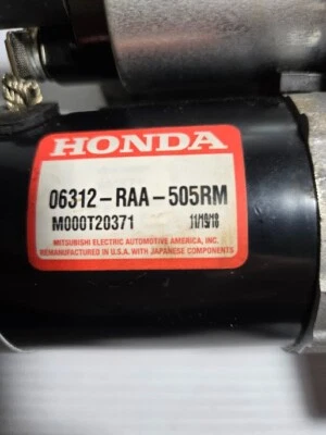 Оригинальный стартер в сборе для Honda 2003-2006 Accord Element 06312-RAA-505RM - Изображение 1 из 2