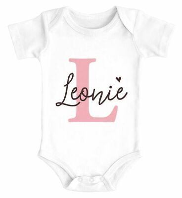 Baby Body Con Nome Cuore Personalizzato Iniziale Lettera Iniziale Regalo • 14.90€
