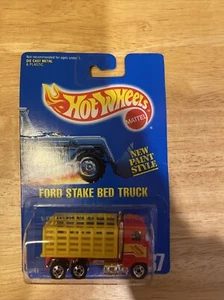 1991 Hot Wheels Blue Card Ford Stake Bed Truck #237 rot & gelb 4641 - Bild 1 von 2