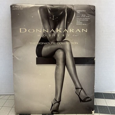 1 Par de Medias Donna Karan Control Top Sandalia 0B108 Teca ALTA Foto 1 de 4