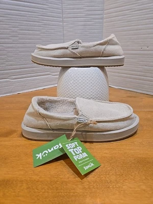 Sanuk Donna Slip Ons Hemp Chill Sherpa с подкладкой женские размер 7 новые с ценниками Gorpcore хиппи  - Изображение 1 из 4