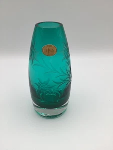 Tamara Aladin per Riihimäen Lasi, Finlandia. Vaso in vetro artistico turchese. - Foto 1 di 11