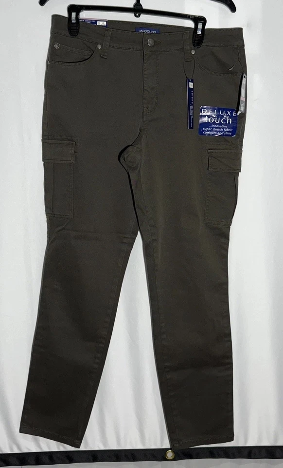 Pantalones elásticos estilo cargo Bandolino Selene para mujer - talla 10 marrón verde oliva Foto 1 de 4