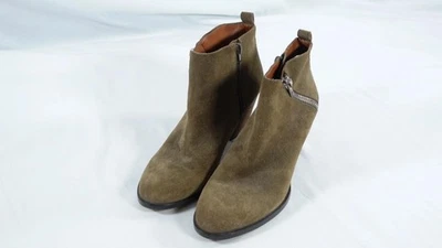 Botas Ivanka Trump Mujer Talla 9.5M Marrón Gamuza Cuero Botines Cremallera Foto 1 de 4