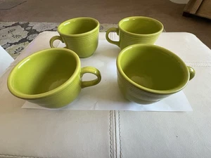 Lot Of 4 FIESTAWARE Fiesta Ware Cup Lime Green Small Coffee Mugs NM Cond. - Picture 1 of 4