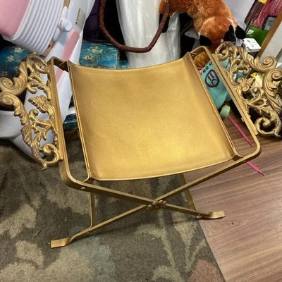 1920-30's GRIFFIN Bench Decorative Steel with Cast Iron Armed Seat Fleur De Le - Image 1 of 4