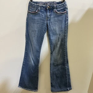 Gap Jeans Size 12 Youth Girls Straight Stretch Low Rise Medium Wash Blue Denim - Picture 1 of 15