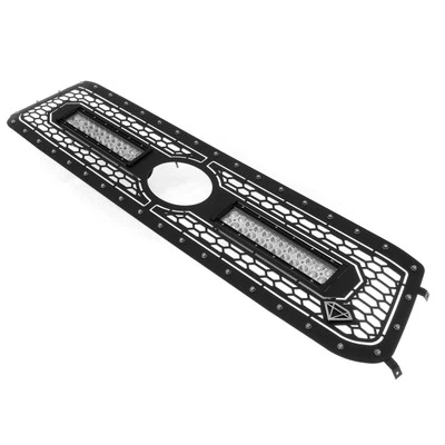 Fits 2018-2019 Toyota Tundra W/ Sensor Main Stainless Black Mesh Rivet LED Grill - Image 1 of 3