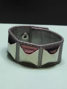 MICHAEL KORS Pyramid Stud Metallic Leather Bracelet - Picture 1 of 4