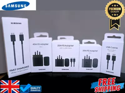 Genuine Samsung Galaxy Super Fast Charger S24 23 22 2 PD Adapter & Cable 25W 45W - Image 1 of 4