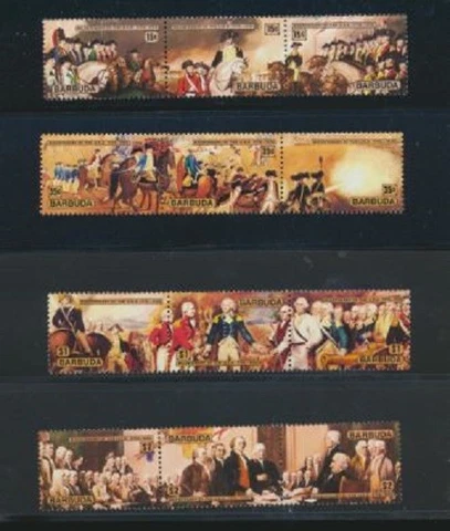 Surrender of Burgoyne at Saratoga Barbuda #234 - 237 Mint NH Complete Set 1976 Cover