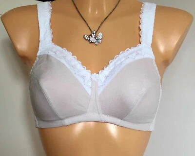 Sujetador Mastectomía Eloise Lotus Rosa Blanco Talla 32D Post Cirugía 2 Bolsillos Algodón Foto 1 de 4