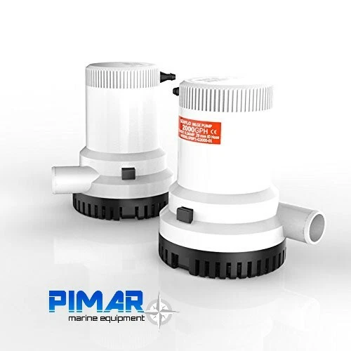 POMPA DI SENTINA AD IMMERSIONE 2000 GPH 12V 125 LT/MIN PER BARCA GOMMONE NAUTICA - Immagine 1 di 3