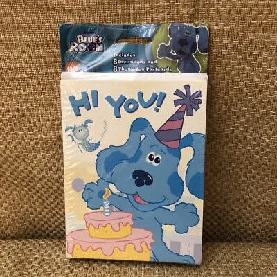 2005 Blue's Clues Party Invitations & Thank You Notes (8 Count Each) New - Image 1 of 4
