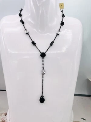 Collar Coleccionable Vintage Lauren Ralph Lauren Cristal Negro y Transparente Foto 1 de 4