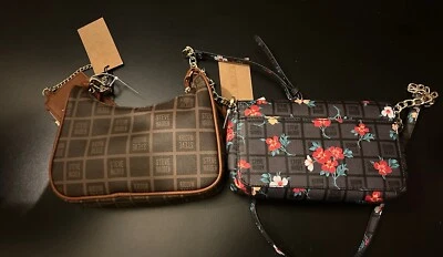 Steve Madden Lote de 2 Bolsas - Nuevas con Etiquetas - BPOWLA Coñac y BTORY Negro Floral Precio de venta sugerido por el fabricante $136 Foto 1 de 4
