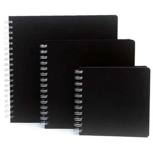 Seawhite 160gsm Euro Sketchbook Wire Bound Black Poplin Cover - Picture 1 of 6