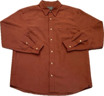 Woolrich Button Up Shirt Men's Size Large Brick Red Solid Long Sleeve Modal NICE - Image 1 of 4