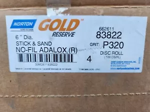 (4 Pk) Norton 83822 Gold Reserve 6" Disc Roll, P320 Grit, Package Of 100 - Picture 1 of 2