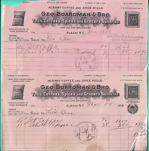4 ricevute carta intestata Adv George Boardman Albany NY Watervliet caffè filigrana - Foto 1 di 2