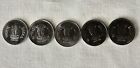5 One Rupee Coins from India 1998-2003